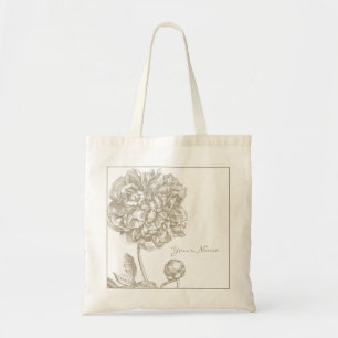 Pfingstrosen-Blume botanisch Tragetasche