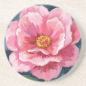 Pfingstrosen-Blumen-Aquarell-Gemälde Getränkeuntersetzer (Vorne)