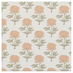 Pfingstrosen-Blumen-Blockdruck Vintage-Boho-Warm-N Stoff