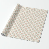 Pfingstrosen-Blumen-Blockdruck Vintage Cottage Sof Geschenkpapier (Ungerollt)