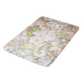 Pfingstrosen-Blumen-Blumenkunst Nouveau Bad-Matte Badematte (Schrägansicht)