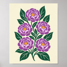 Pfingstrosen-Blumen-Botanische-Illustration