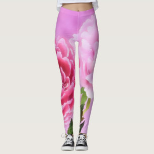 Pfingstrosen-Blumen-Kunst Pinke Leggings