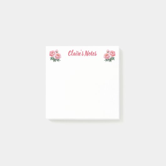 Pfingstrosen-Blumen-Name Post-it Klebezettel (Vorderseite)