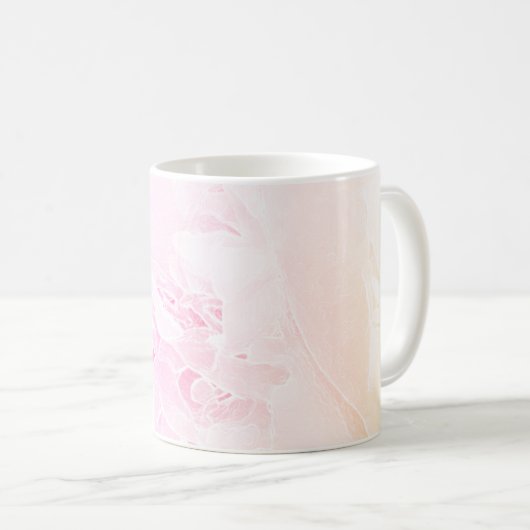 *~* Pfingstrosen-Blumen-Pastellrosa-Lavendel Kaffeetasse (VorderseiteRechts)