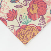 Pfingstrosen-Blumen- und Blätter-Muster Fleecedecke (Ecke)