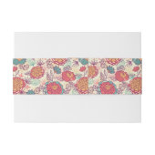 Pfingstrosen-Blumen- und -Blättermuster Einladungsbanderole (Rückseitenbeispiel)