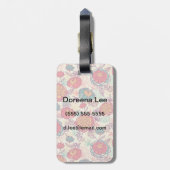 Pfingstrosen-Blumen- und -Blättermuster Gepäckanhänger (Rückseite vertikal)