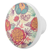 Pfingstrosen-Blumen- und -Blättermuster Keramikknauf (Rechts)