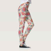 Pfingstrosen-Blumen- und -Blättermuster Leggings (Rechts)