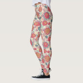 Pfingstrosen-Blumen- und -Blättermuster Leggings (Links)