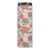 Pfingstrosen-Blumen- und -Blättermuster Thermosbecher (Rückseite)
