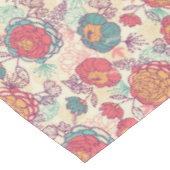 Pfingstrosen-Blumen- und -Blättermuster Tischdecke (Schrägansicht)