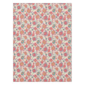 Pfingstrosen-Blumen- und -Blättermuster Tischdecke (Vorderseite)