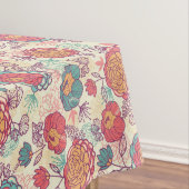 Pfingstrosen-Blumen- und -Blättermuster Tischdecke (Beispiel)