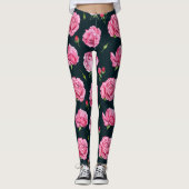Pfingstrosen-Blumenleggings Leggings (Vorderseite)