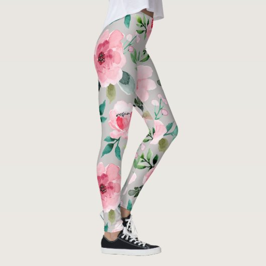 Pfingstrosen-Blumenleggings Leggings (Rechts)