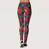 Pfingstrosen-Blumenleggings Leggings (Rückseite)