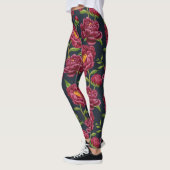 Pfingstrosen-Blumenleggings Leggings (Links)