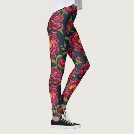 Pfingstrosen-Blumenleggings Leggings (Rechts)