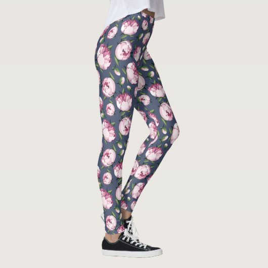Pfingstrosen-Blumenleggings Leggings (Rechts)