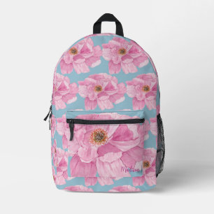Pfingstrosen-Blumenmuster Bedruckter Rucksack