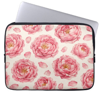 Pfingstrosen-Blumenmuster Laptopschutzhülle
