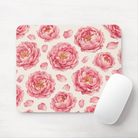 Pfingstrosen-Blumenmuster Mousepad (Mit Mouse)