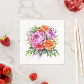 Pfingstrosen-Blumenmuster Serviette (Beispiel)