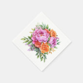 Pfingstrosen-Blumenmuster Serviette (Ecke)