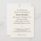 Pfingstrosen-Blumenphotographie 1 Begräbnis- Einladung (Rückseite)