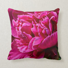 Pfingstrosen-Blumetiefrosa Throw-Kissen 16" x 16" Kissen