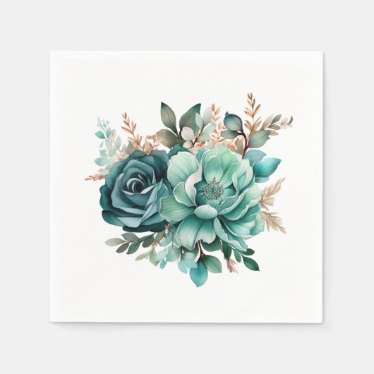 Pfingstrosen-Blüten Serviette (Vorderseite)