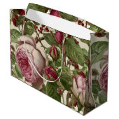 Pfingstrosen Botanisches Blumendesign Große Geschenktüte (Rückseite Schrägansicht)