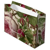 Pfingstrosen Botanisches Blumendesign Große Geschenktüte (Vorderseite Schrägansicht)