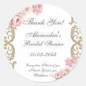 Pfingstrosen-Christliche-Brautparty-Dankeschön Runder Aufkleber (Vorderseite)