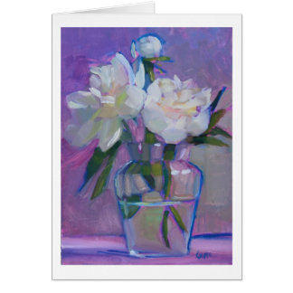 Pfingstrosen drei - weiße Blumen in einem Glasvase