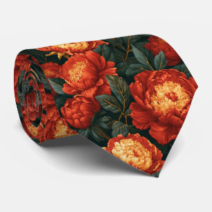 Pfingstrosen-Druck-Jubiläum-Herbst-Hochzeit Krawatte