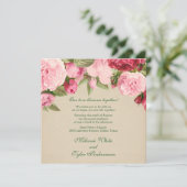 Pfingstrosen Einladung (Stehend Vorderseite)