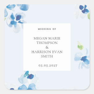 Pfingstrosen elegante Blumenecke  Quadratischer Aufkleber