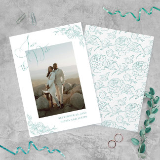 Pfingstrosen Eleganz Hochzeit Save The Date
