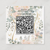 Pfingstrosen- & Eukalyptus-Botanik-Blumendetails Quadratische Visitenkarte (Rückseite)