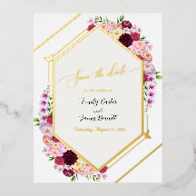 Pfingstrosen Folie Hochzeit Save-the-Date