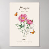Pfingstrosen-Geburtsmonats-Blumenposter Poster (Vorne)