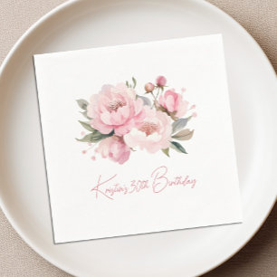 Pfingstrosen-Geburtstags-Cocktailserviette Serviette
