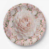 Pfingstrosen-Grace-Elegante Blumenkunst Pappteller (Vorderseite)