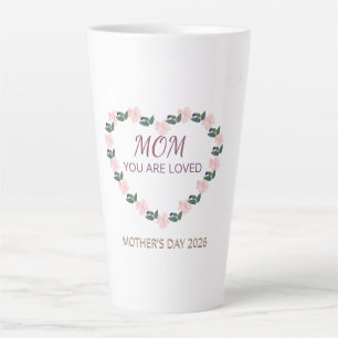Pfingstrosen-Herz-Latte-Liebe für Mama Milchtasse