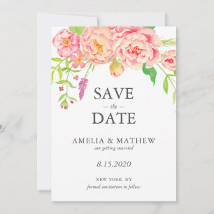 Pfingstrosen-Hochzeit Save The Date