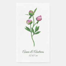 Pfingstrosen-Hochzeit Serviette