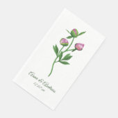 Pfingstrosen-Hochzeit Serviette (Ecke)